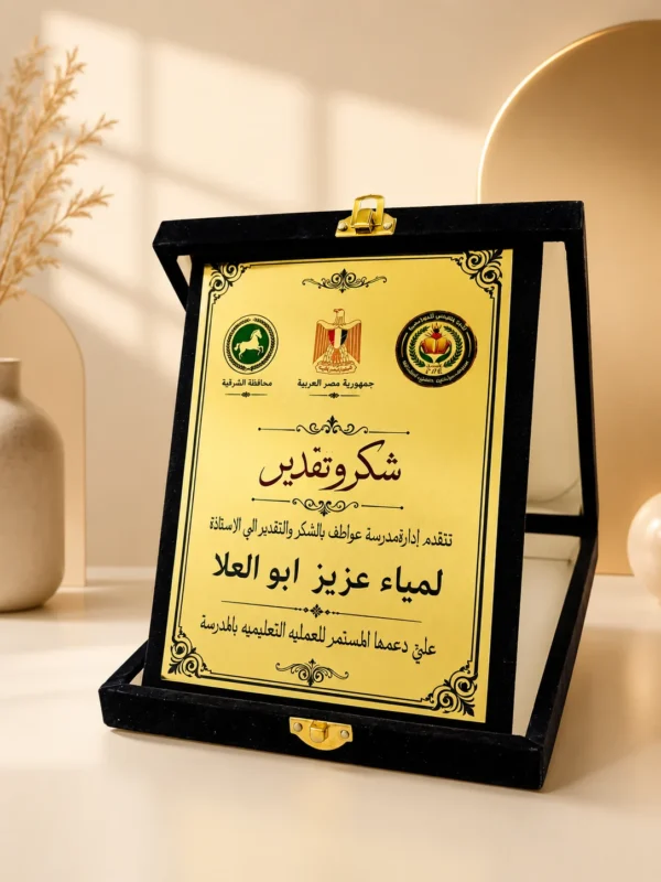 30505C0B-80DD-4337-9A59-93C1D10F1275 درع تكريم قطيفة فاخر
