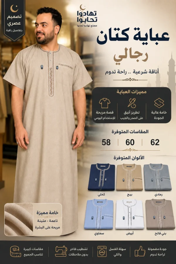 1C2EDC7C-C702-4D5E-A920-448C96559C1F عباية كتان رجالي