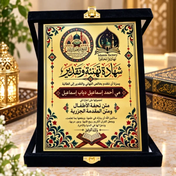 درع تكريم قطيفة فاخر