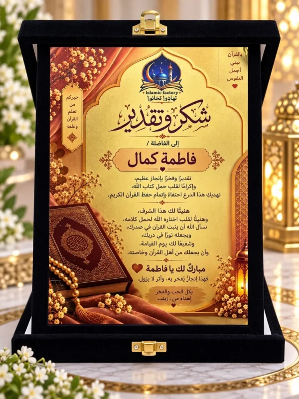 درع تكريم قطيفة فاخر