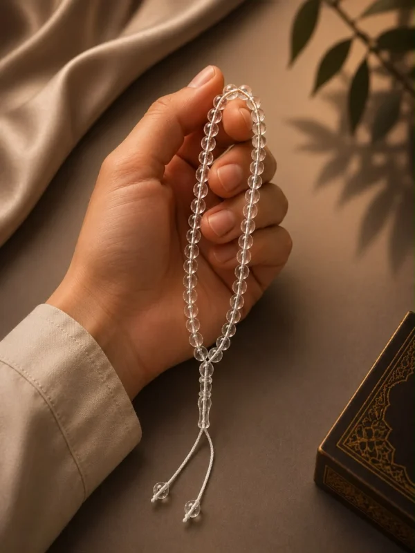 سبحة كريستال بمب شفاف
