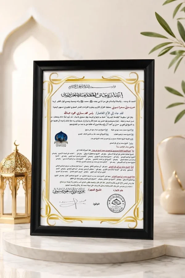 e8d15fe5-dbb8-4a16-9c7b-d379efa99c88 برواز إجازة متن المقدمة الجزرية